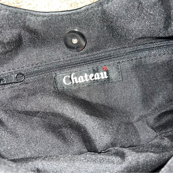 Chateau Polka Dot Clutch Bag Black White 12”x7” - Picture 6 of 7